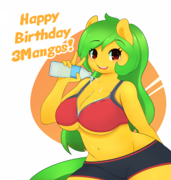 pinkcappachino:Late to the party, but happy birthday @3mangos! Love your work, I try to aspire to be as great as you! ty ty ty ! &lt;3