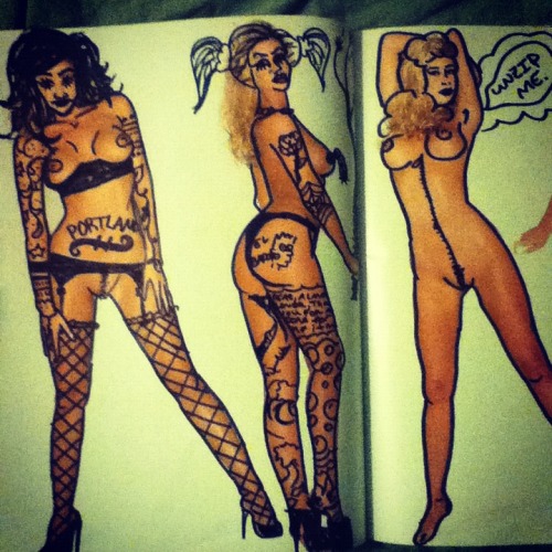 royallyoily:  One time, I did a bunch of drugs and drew all over an old playboy magazine.