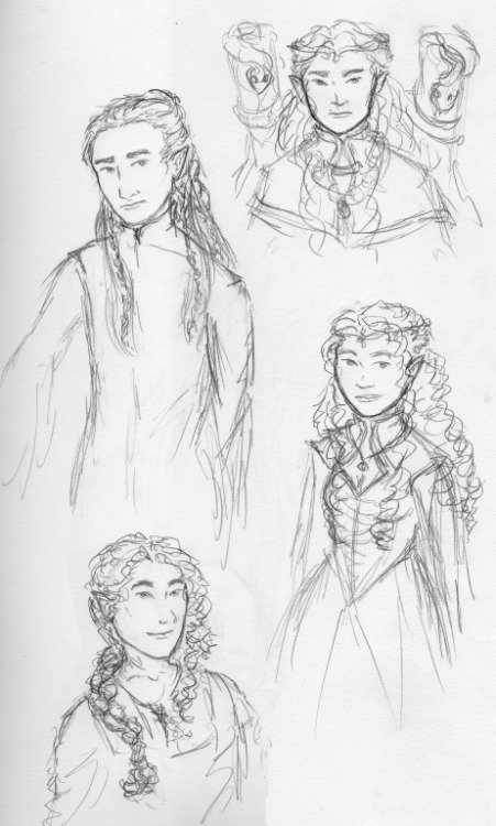 paradife-loft: Nargothrond babies idk clockwise from top right - Orodreth/Finduilas/Celebrimbor/Edra