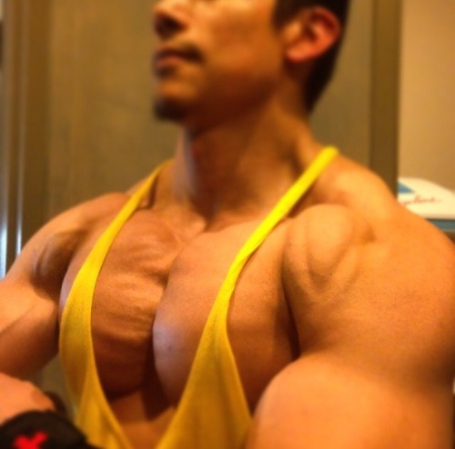 musclegodselfies:  perfect muscle god cleavage