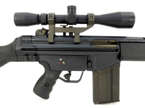 Heckler & Koch 91 .308 caliber rifle. Pre-Ban HK91 made in 1981 with original scope mount, Leupo