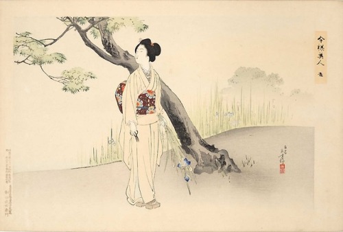 Iris (no. 5 from the series Modern Beauties), Toshikata Mizuno, 1899