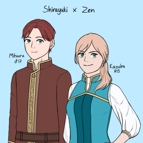 Designed some fankids for the canon ships in Shirayuki-hime! [commission info]