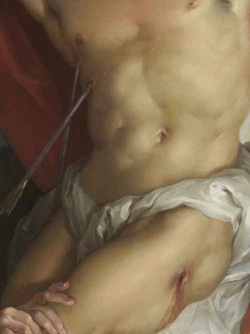klassizismus:Details: Saint Sebastian Tended by Saint Irene, Vicente López Portaña, 1795