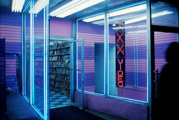 sleazeburger: A Sex Shop - Harry Gruyaert, 1996