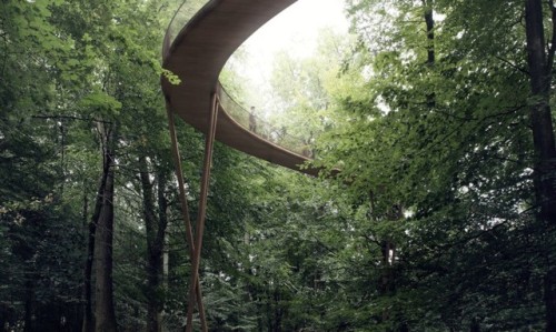 thedesigndome: Spiraling Walkway Amidst The Danish Forest Gives You A Stunning Aerial View Copenhage