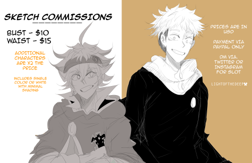 Hey, all !! I want to open up discounted sketch commissions for the month of February. I’d mos