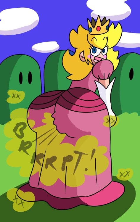 yoshizilla-rhedosaurus:Princess Peach farting by BrappyCatty is a definite testament to how gassy he