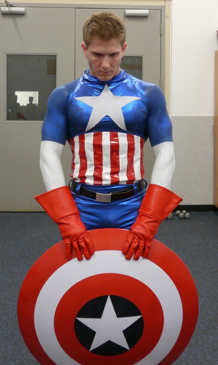 mjschryver:  Scott Herman as Captain America (2 of 4)Photographer unknown.Herman