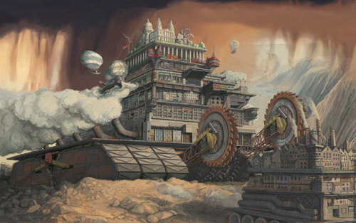 London the traction city chasing Salthook. &lsquo;Mortal Engines&rsquo; by Philip Reeve. Concept art