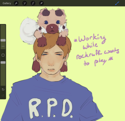 Working On A Re/Pokmon Au.. Heres Re2 Leon With A Rockruff.. I Think Re4 Him Would Have The Day Lycanroc