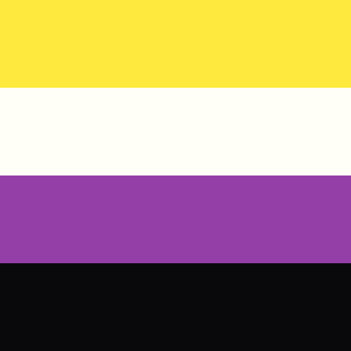 Nonbinary flag but it’s color picked from Magician of Black Chaos!