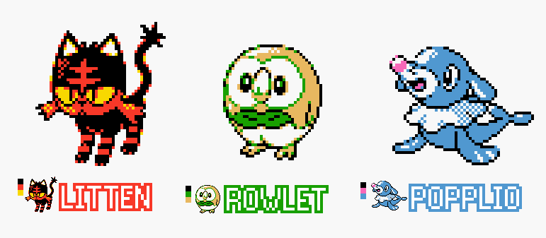 graphicsfish:  The newly revealed starter monsters for Pokemon Sun/Moon rendered
