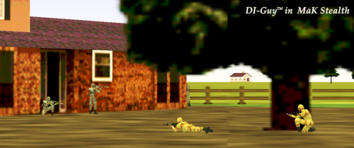 DI-Guy is human character simulation software. This screenshot is from 1998 when the simulation was 