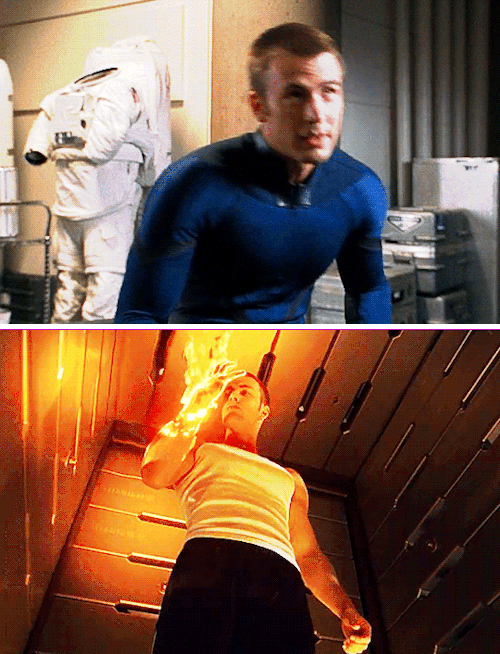 CHRIS EVANS AS JOHNNY STORM/HUMAN TORCH IN ’FANTASTIC FOUR’ (2005)