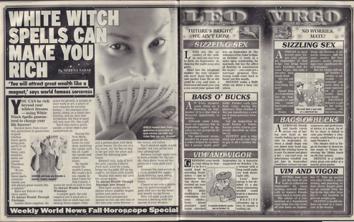 Your weekly horoscope from Weekly World News September 13, 2004