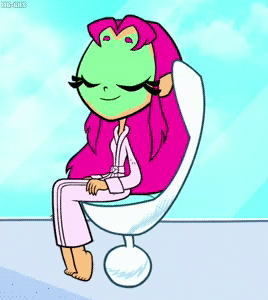 Teen Titans Go! Gifs! — Starfire in her facial mask. (For anon, finally.)