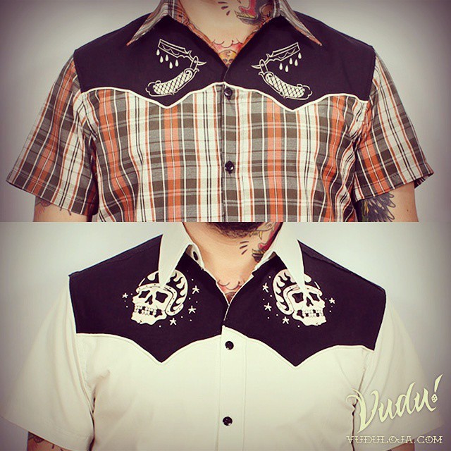 Novidade na loja! Duas camisas para homens de bom gosto. #novidade #camisa #vudu #vuduloja #retro #rock #kustom #tattoo #rockabilly #clothing #saopaulo #sp #brasil #motor #motorcycle #caferacer #barber #barberlife #barbershop (em Vudu!...