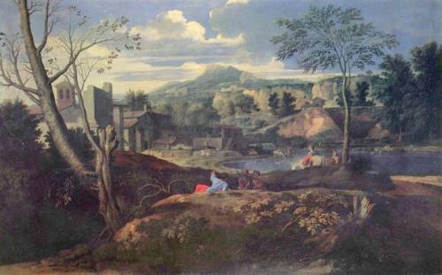 artist-poussin: Ideal Landscape, 1650, Nicolas PoussinMedium: oil,canvas