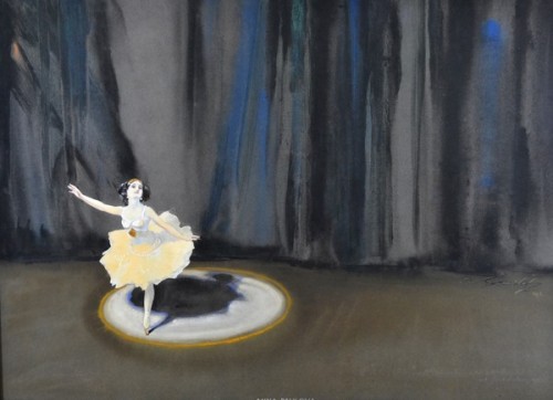 WILLIAM HENRY BARRIBAL (1873-1956)ANNA PAVLOVA Watercolour and bodycolour, 1913