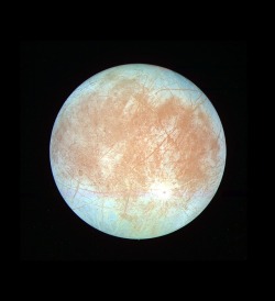 astronomyblog: Europa &amp; Io   Image Credit: NASA/JPL/Processed by Kevin M. Gill   