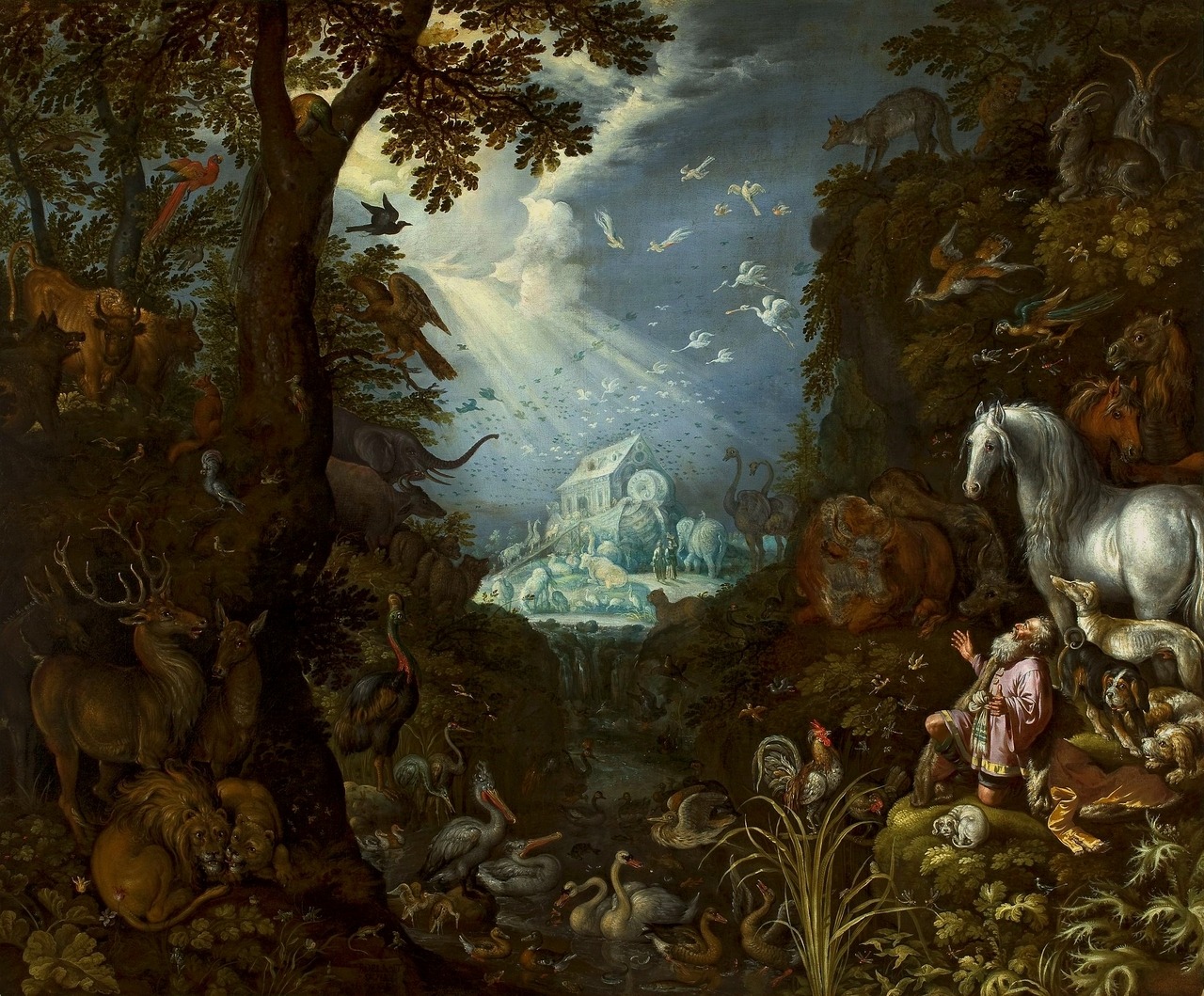 Roelant Savery (Flemish, 1576-1639), Noah’s Ark, 1628; oil on canvas, 174x212 cm; 