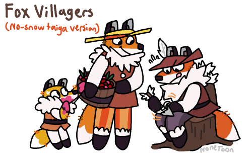 nonetoon:Been in an equal minecraft and Animal Crossing mood so here’s some animal villagers designs