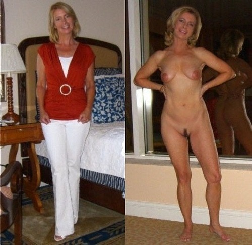 Milf dressed then undressed