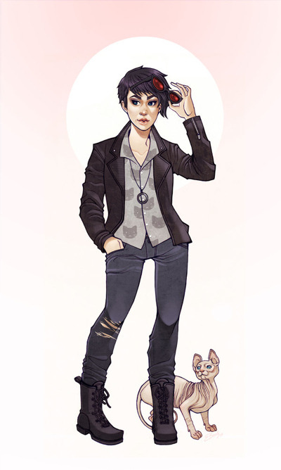 belladonnaeyes:  DC ladies dressed as modern hipsters (by Elizabeth Beals) [available