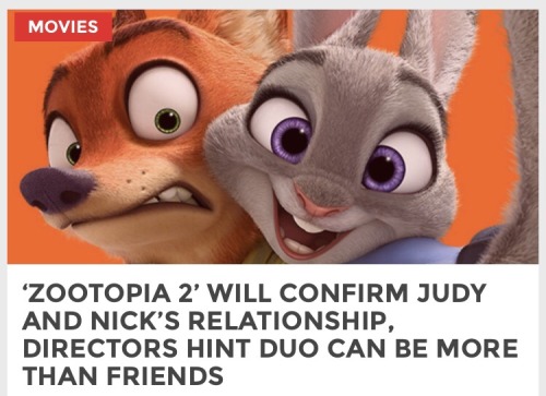 onyourleftbooob:Listen. I am all for male/female friendships, but if Nick and Judy don’t get togethe