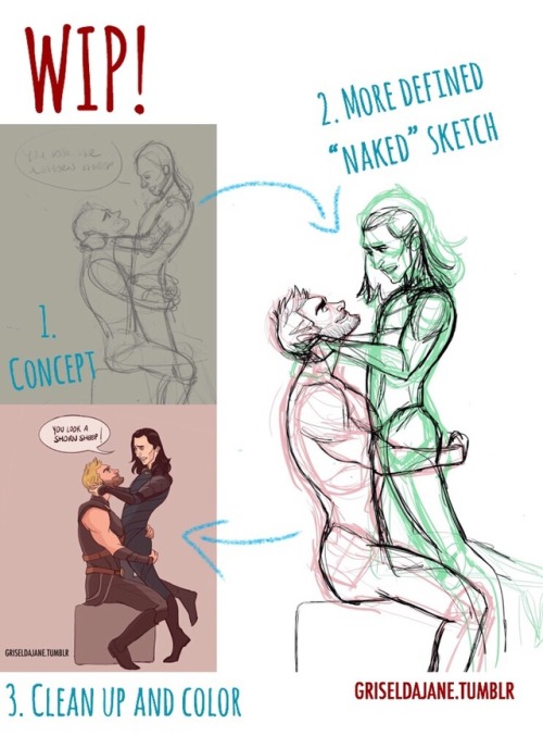 Here’s my process for this drawing, if anyone is interested. 1. I sketched the initial idea ba