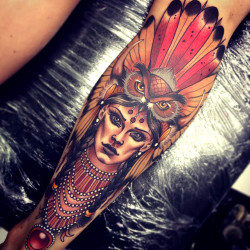 thievinggenius:  Tattoo done by Tom Bartley.