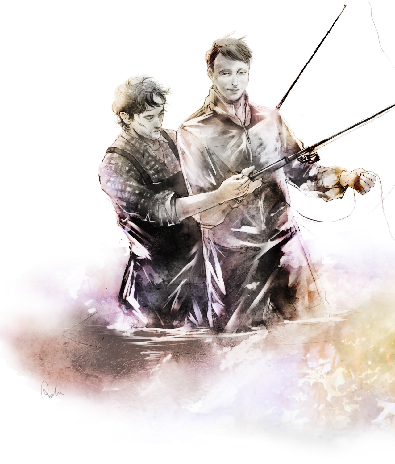 hanniwill:  I draw these images about Mads said Hannibal and Will they hide in somewhere