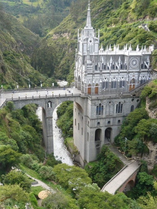 archatlas:Las Lajas Cathedral  Las Lajas Cathedral is a cathedral located in the municipality of Ipiales and built inside the canyon of the Guaitara River. The architecture of this cathedral is of gothic revival architecture built from January 1, 1916