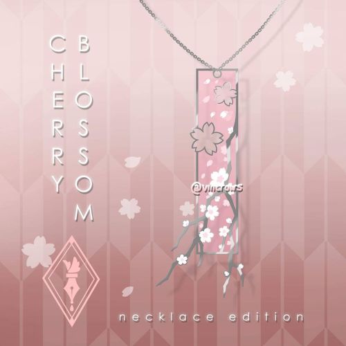 Cherry Blossom Necklace Edition PREORDERS IN STORE! Link in bio❤ A silver frame with pink stainglass