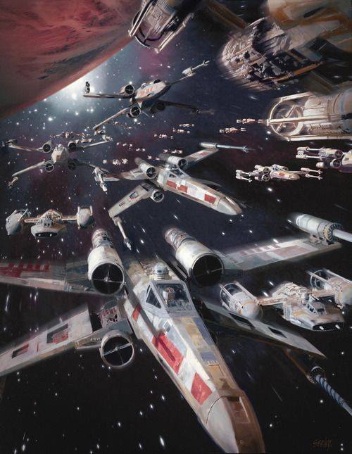 rhubarbes:  Star Wars art by Dave Seeley via Sci-fi city. More about star wars here.