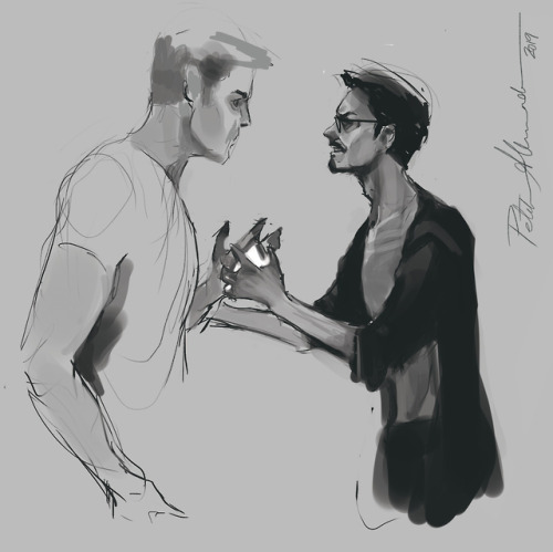 Steve and Tony | Quick Endgame SketchesI said we’d lose.You said we’d do that together, too.LIAR.