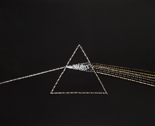 raiseyourseat:  Pink Floyd Dark Side of the Moon, recreated with bike parts for the Hoopties project