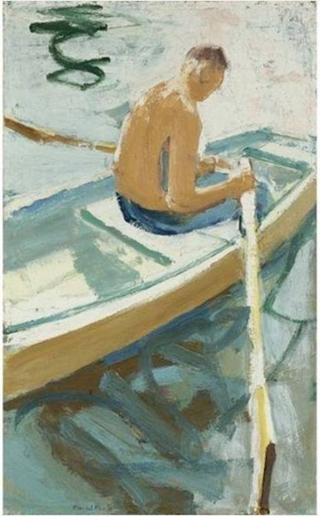 alongtimealone:  david park- man in rowboat 