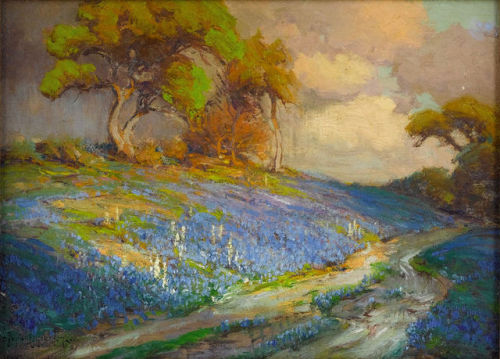 Late Afternoon in the Bluebonnets, S. W. Texas, 1913, Robert Julian Onderdonk