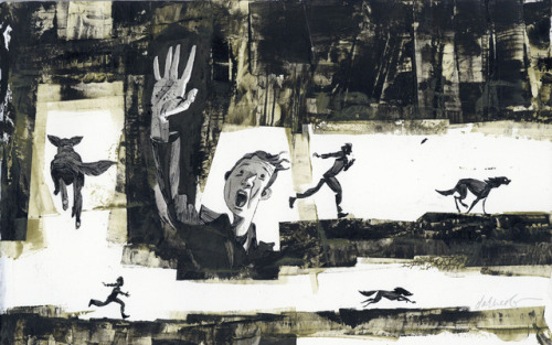 thebristolboard: Some original painted pages by Dave McKean from Black Dog: The Dreams of Paul Nash,