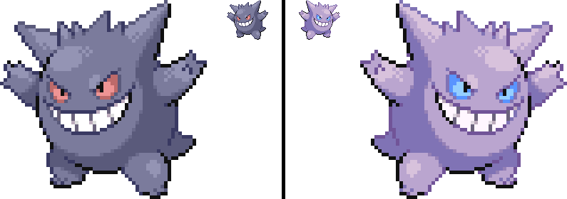 Pokemon Sprites I Liked The Blue But The Gengar Shiny Looked