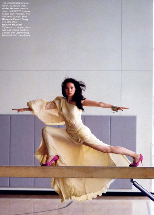 Lucy Liu models Olympic Fashion for Harper’s Bazaar (2008)