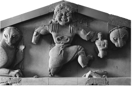 The Gorgon Medusa and her children on the pediment of the temple of Artemis at Corfu, first quar