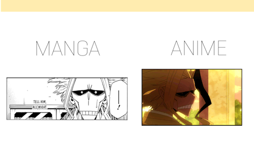 ykchahine:manga vs. animeall might’s conversation with deku