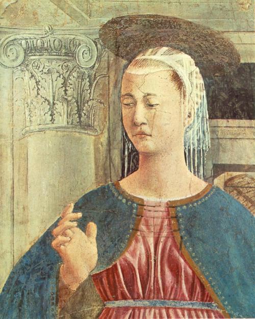 Annunciation (detail), 1458, Piero della FrancescaMedium: fresco,wall