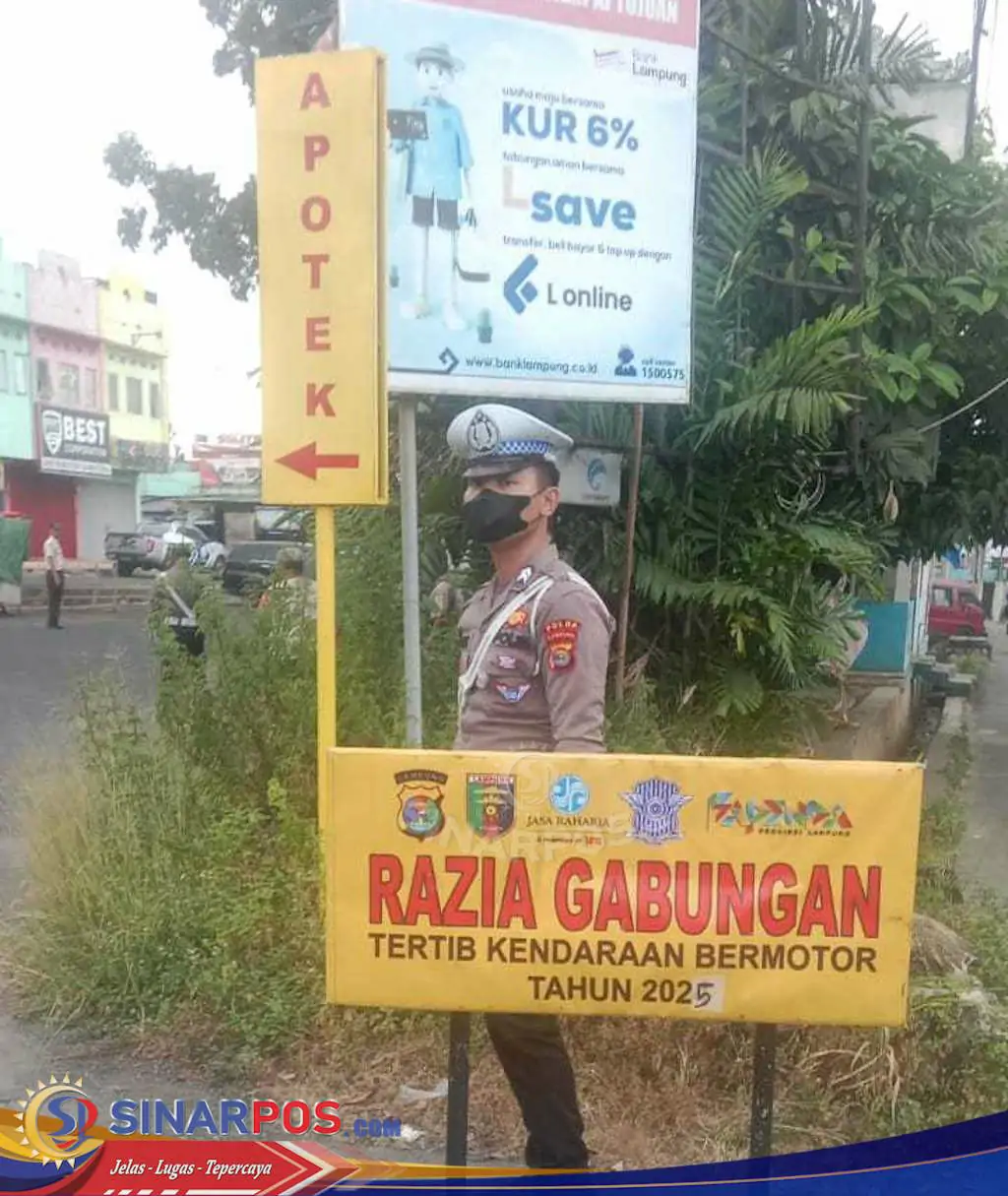 Samsat Rajabasa Gelar Razia Gabungan, Banyak Kendaraan Terjaring
