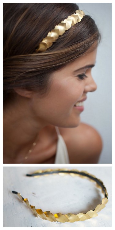 DIY Gold Leaf Headband Tutorial from Witchery. This is so easy to make - what I call a “stick 