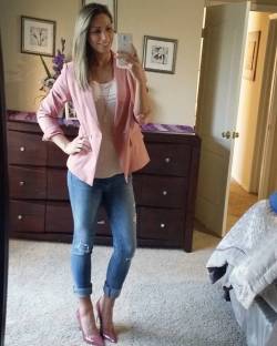 mytransgenderjourney:  #ootd thanks to my wonderful stylist at @whbm. This entire outfit is from White House Black Market #whbm #styled #blazer #pink #Dallas
