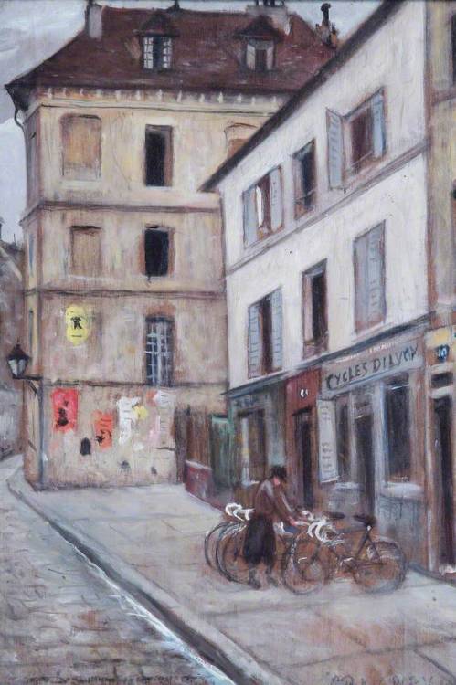 Bicyclettes, Paris, France    -    Christopher Richard Wynne Nevinson British, 1889-1946Oil on board